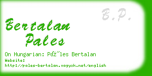 bertalan pales business card